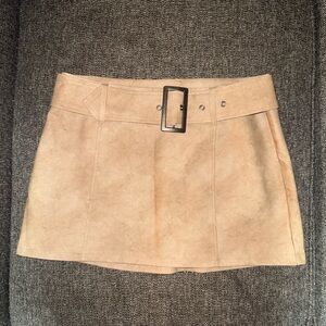 Tan Mini Skirt with Belt